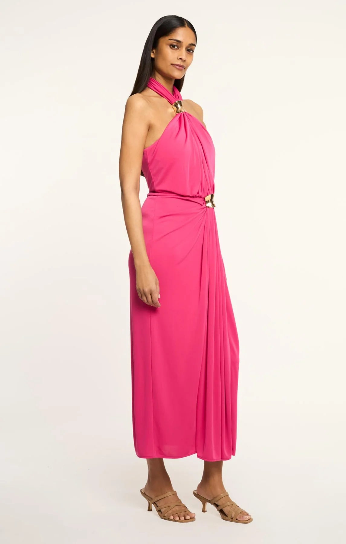 Ci34342 Pink Halter Dress
