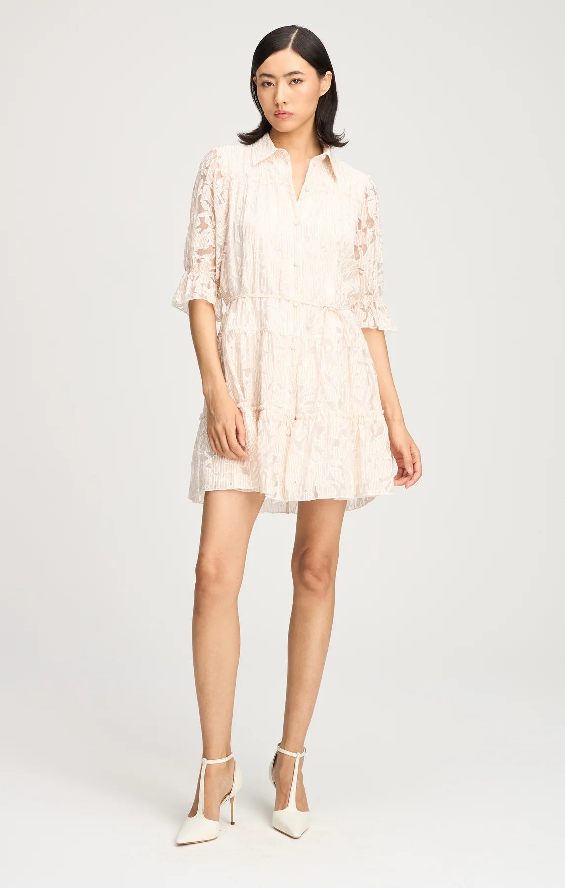 Ci44111 Cream Lace Dress