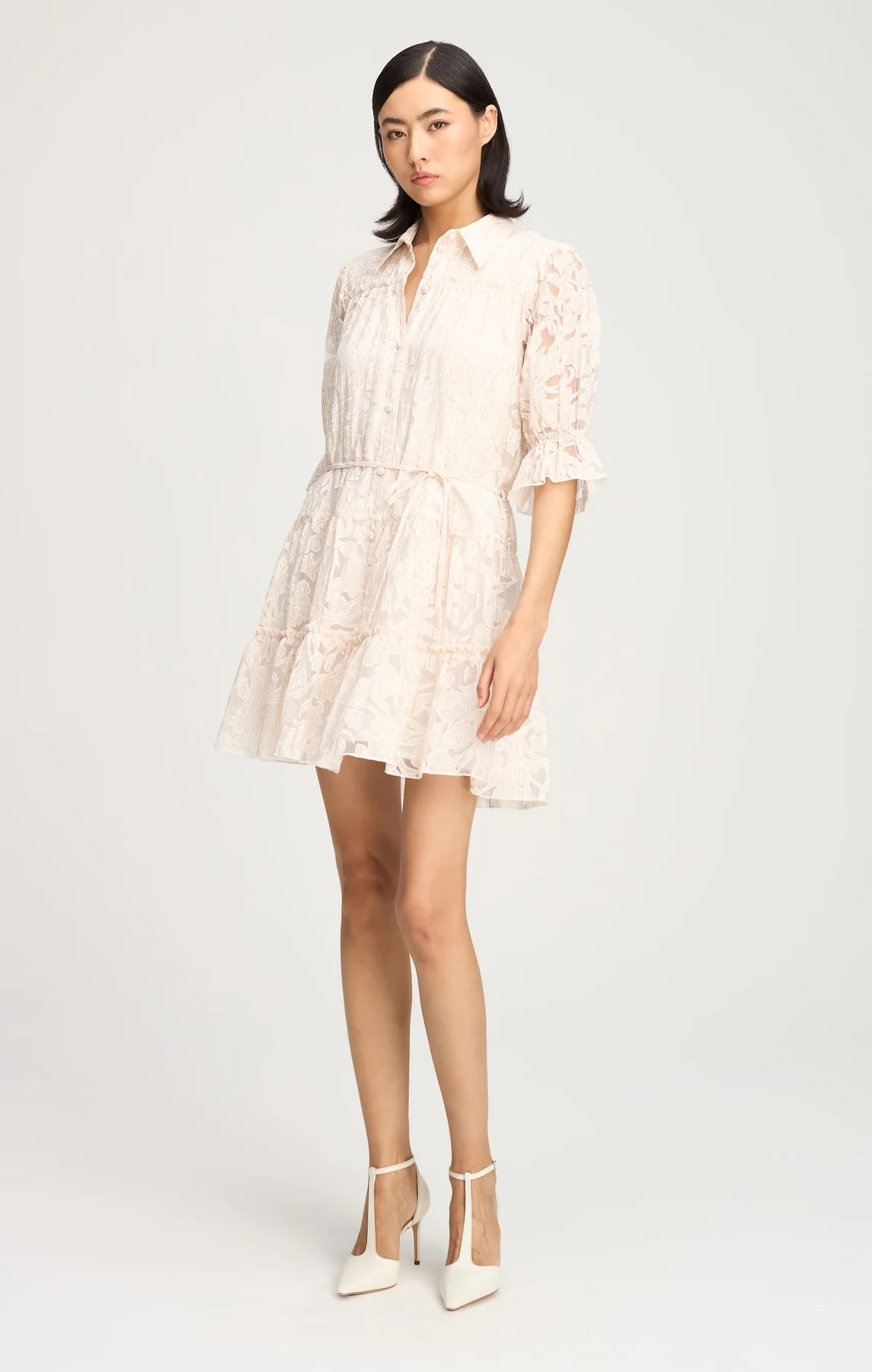 Ci44111 Cream Lace Dress
