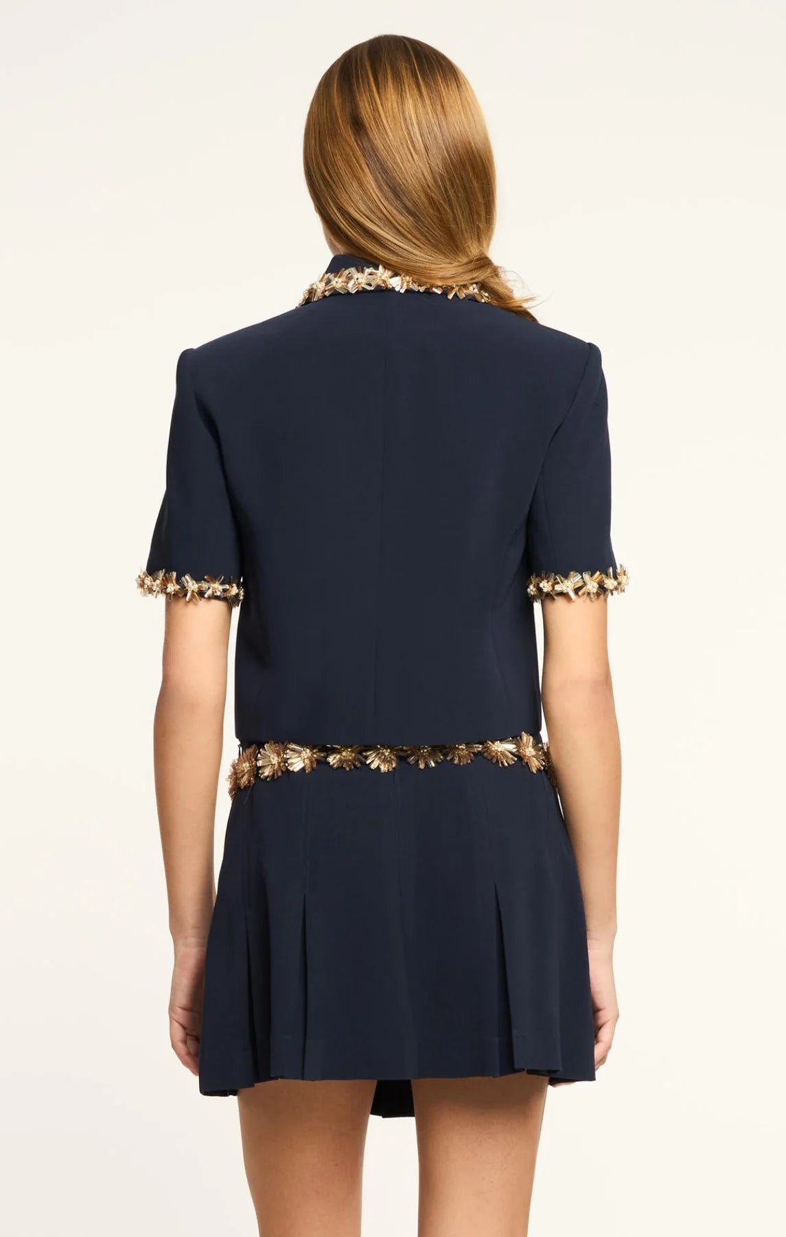 Ci13190 Navy Embellished Jacket