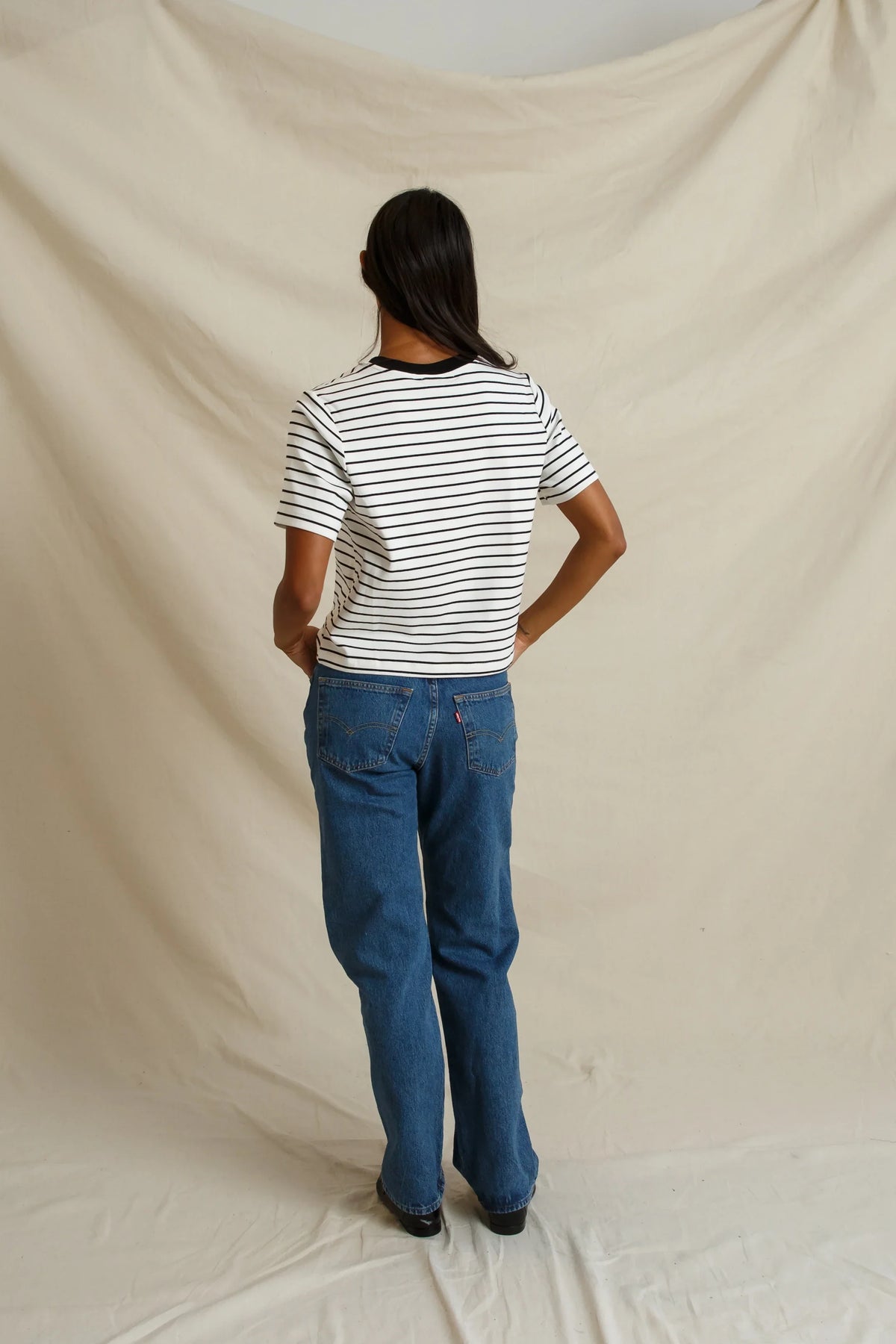 Pet395 Black & White Stripe Tee