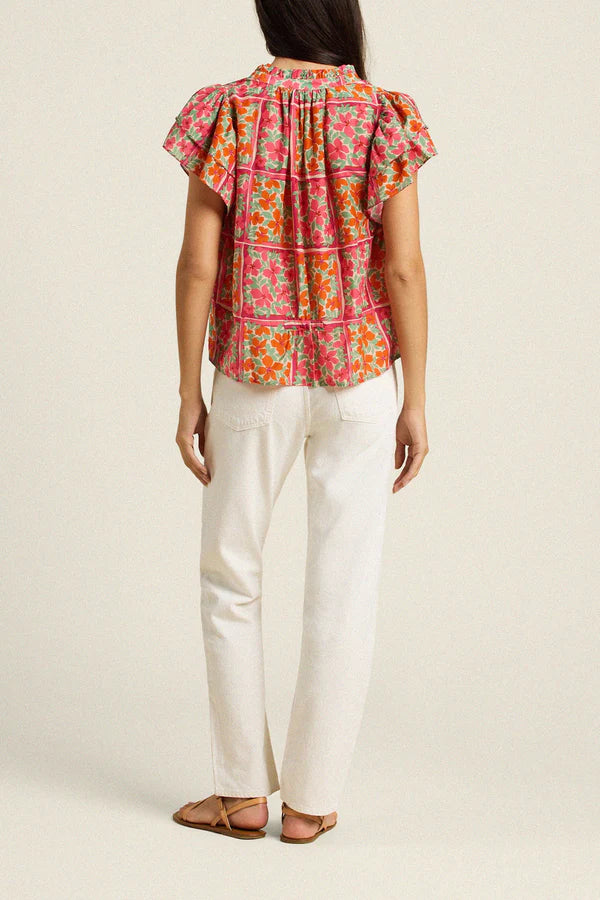 Tr1577 Botanical Tile Blouse