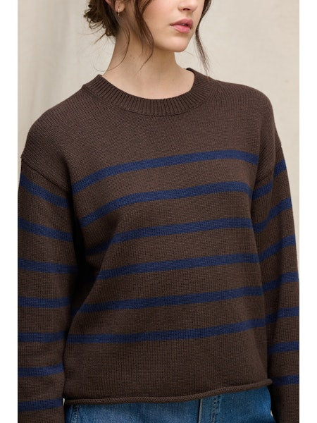 Velucia Espresso Stripe Sweater