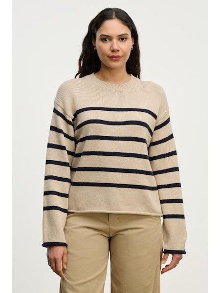 Velucia Tan Stripe Sweater