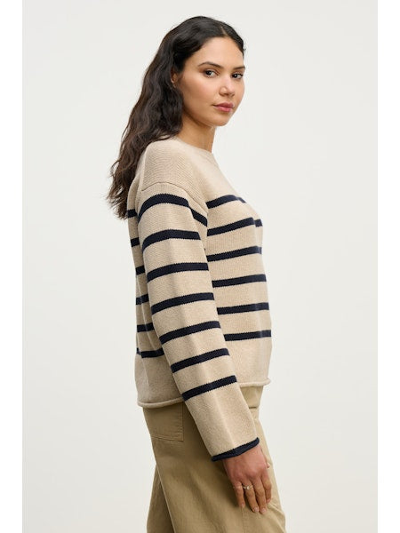 Velucia Tan Stripe Sweater