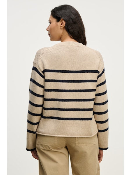 Velucia Tan Stripe Sweater