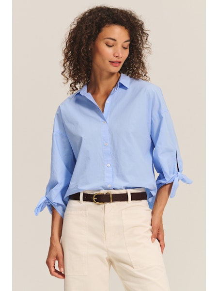 Vearlet Knot Sleeve Button Up Top
