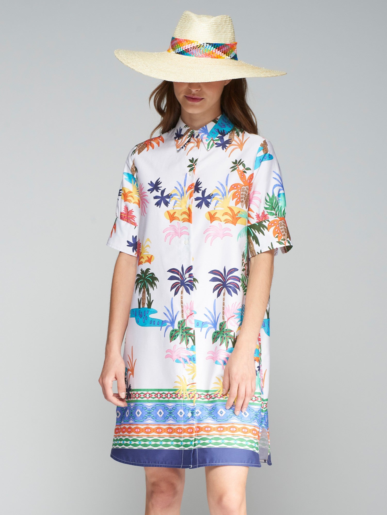 Vi32333 Vilagallo Palm Printed Dress
