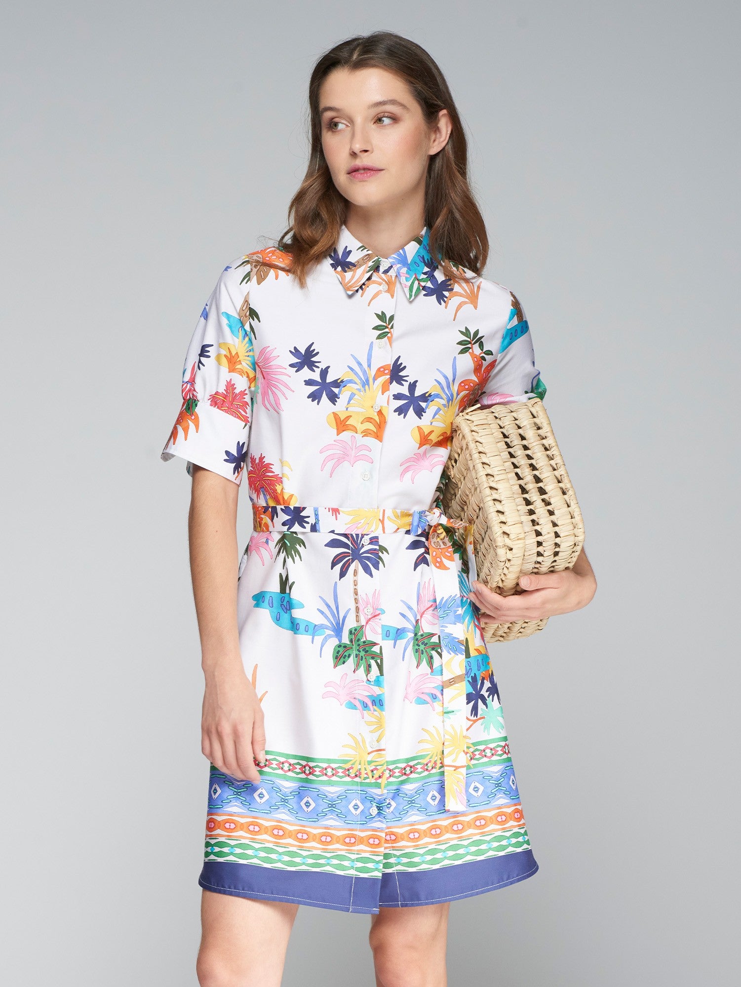 Vi32333 Vilagallo Palm Printed Dress