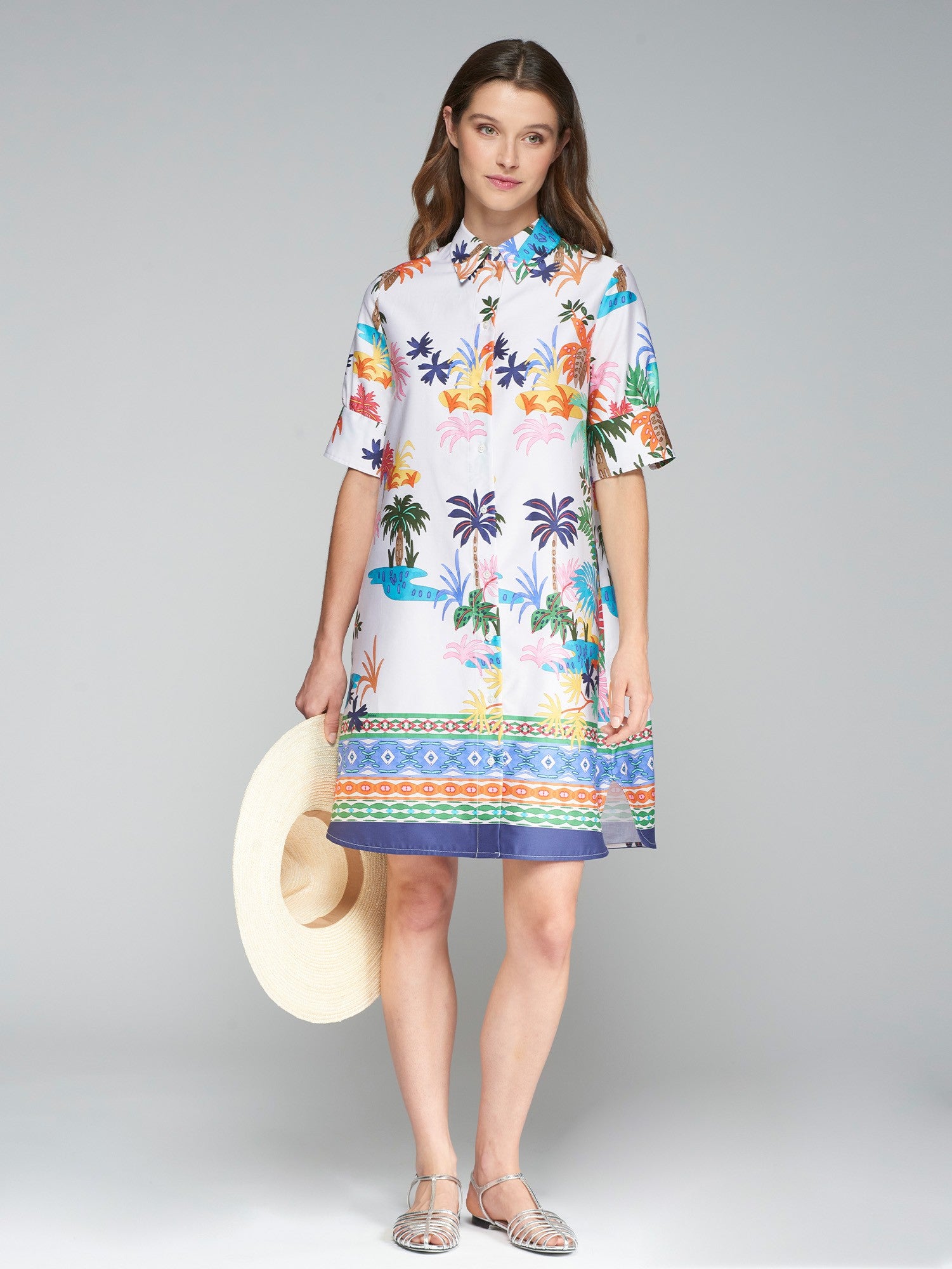 Vi32333 Vilagallo Palm Printed Dress