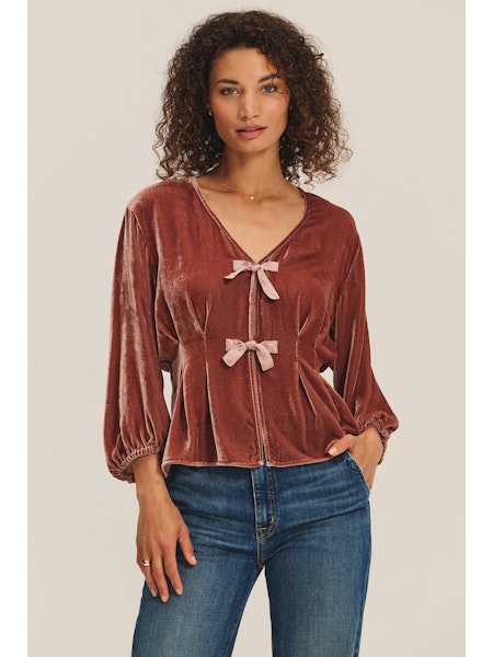 Velida Rosegold Velvet Top