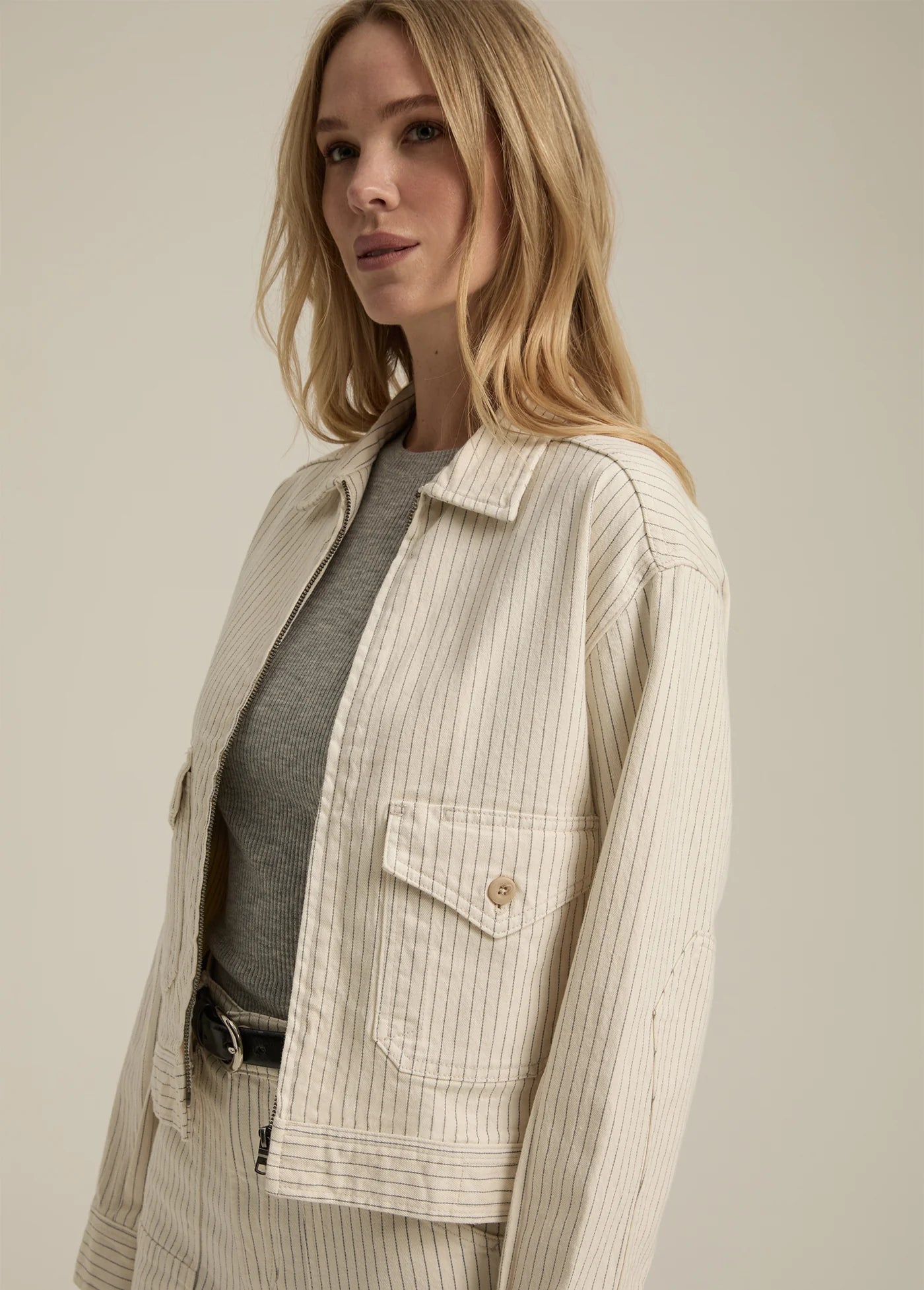 Fa7019 Pinstripe Jacket