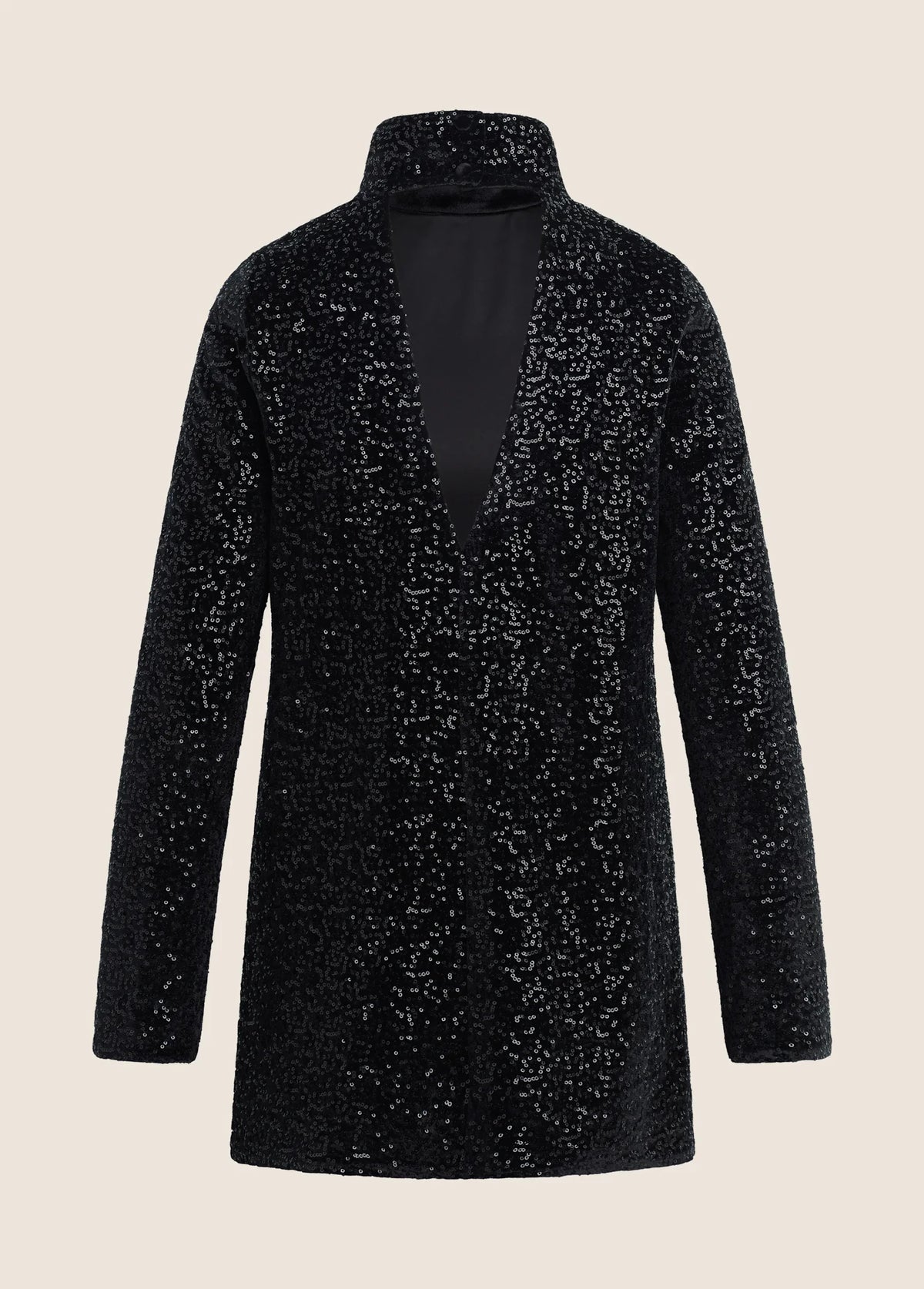 Fa4925 Black Sequin Mini Dress
