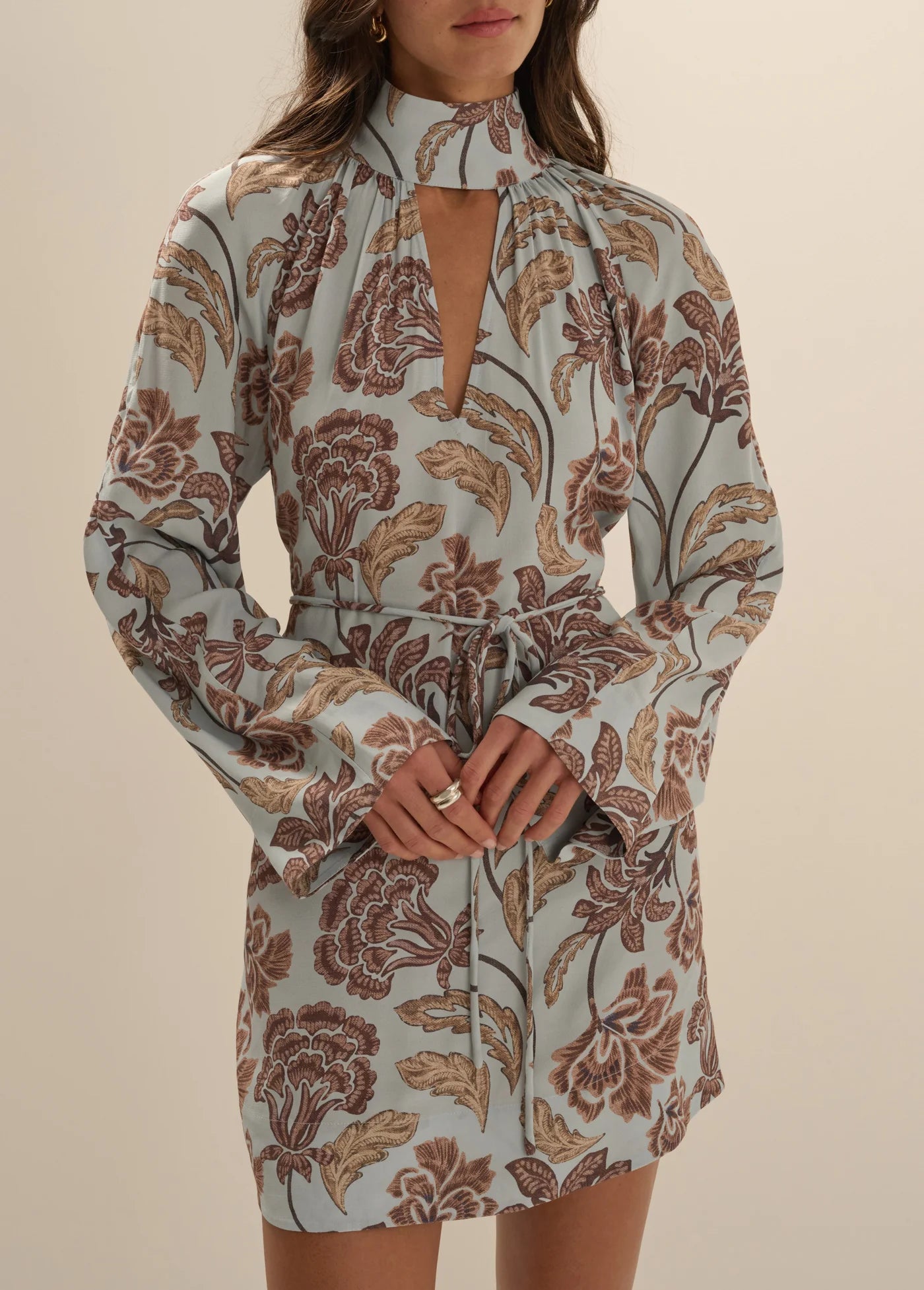Fa4908 Retro Floral Mini Dress