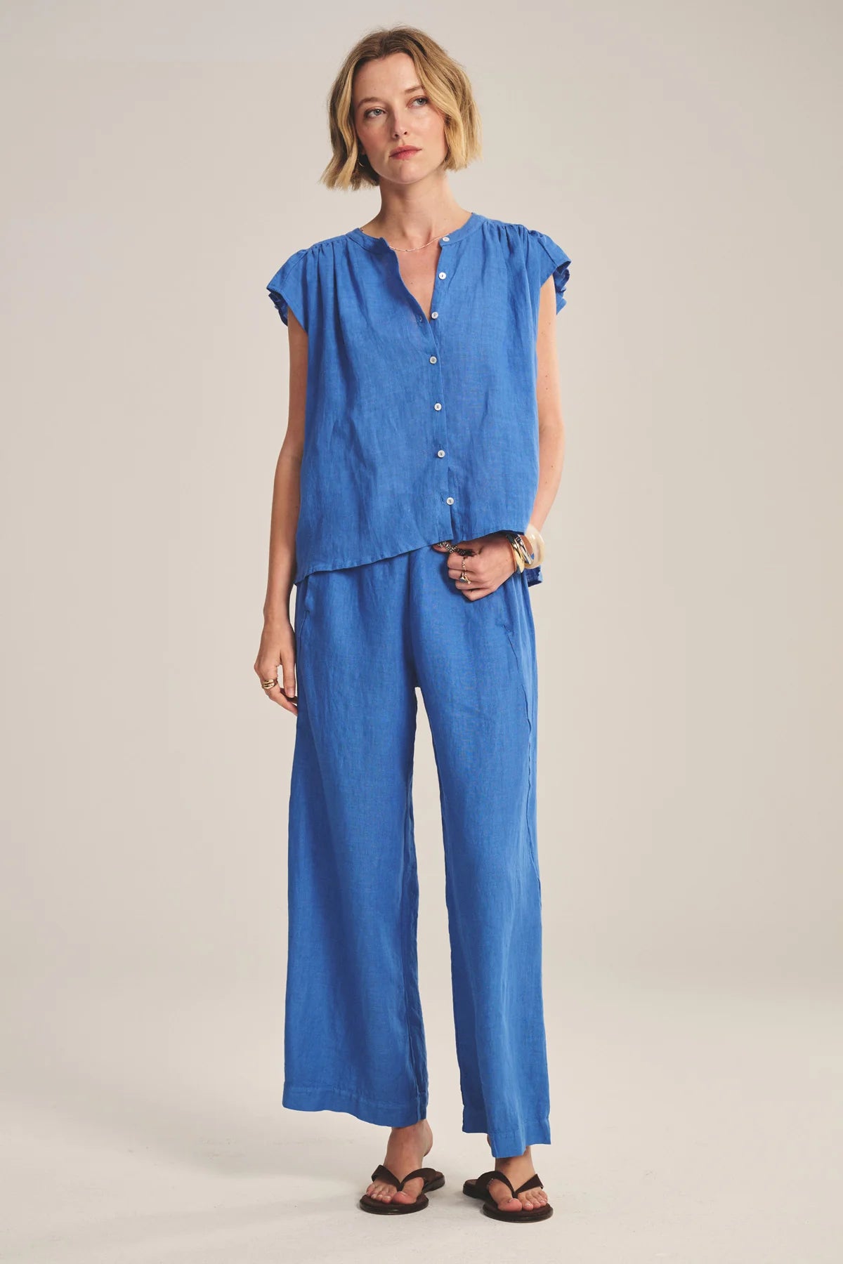 Velola Bluejay Linen Pants