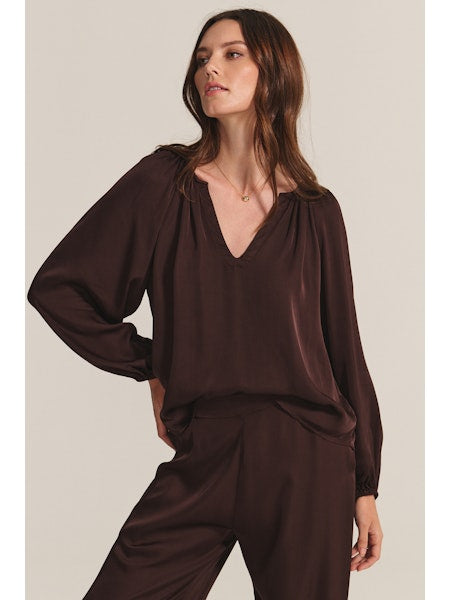 Velyla Brown Silky Blouse