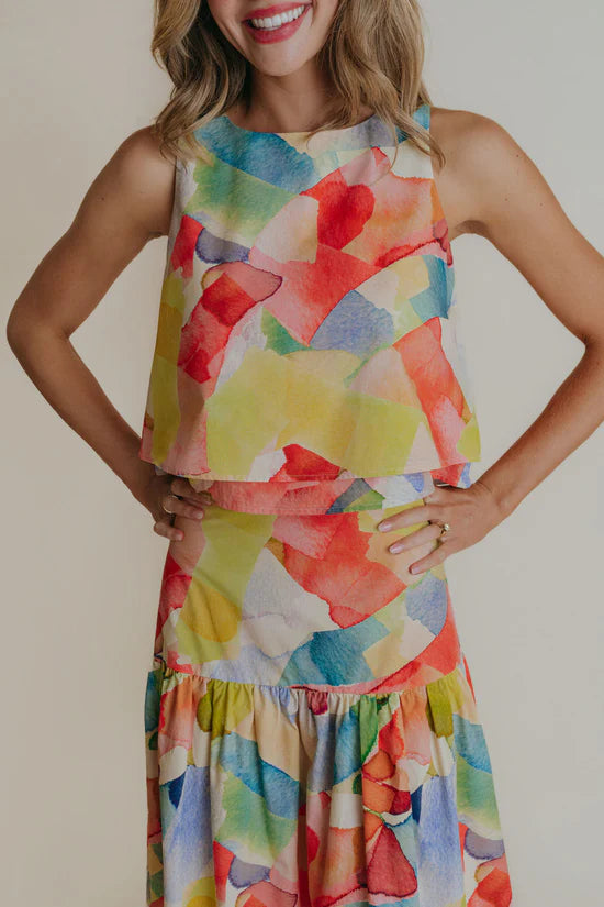 Lalrb04 Watercolor Sleeveless Top