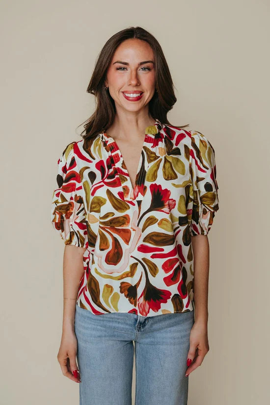 Lab11 Fall Floral Blouse