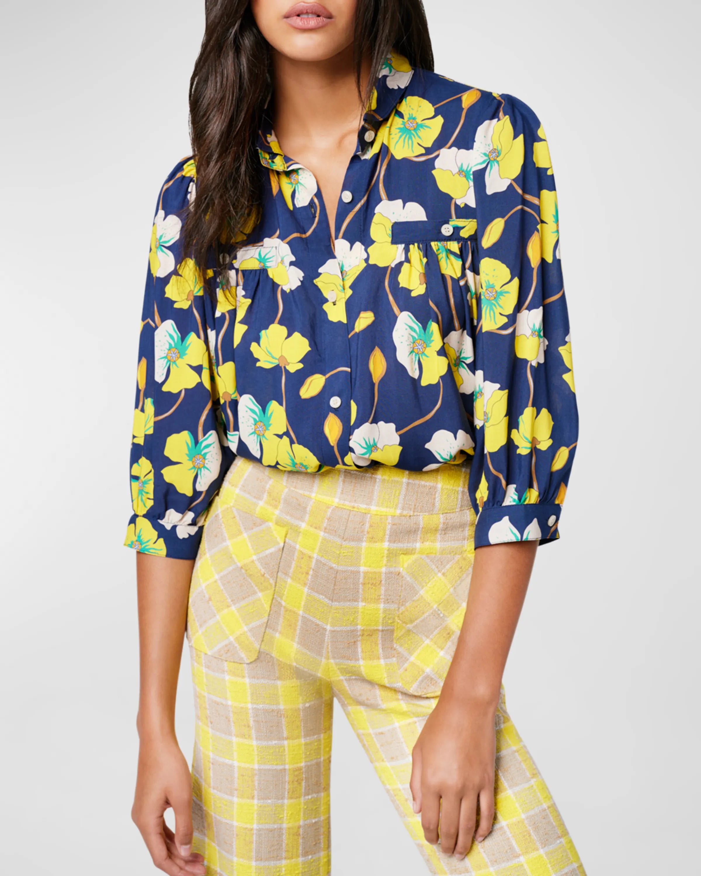 Smsp2470 Smythe Navy Buttercup Pocket Blouse