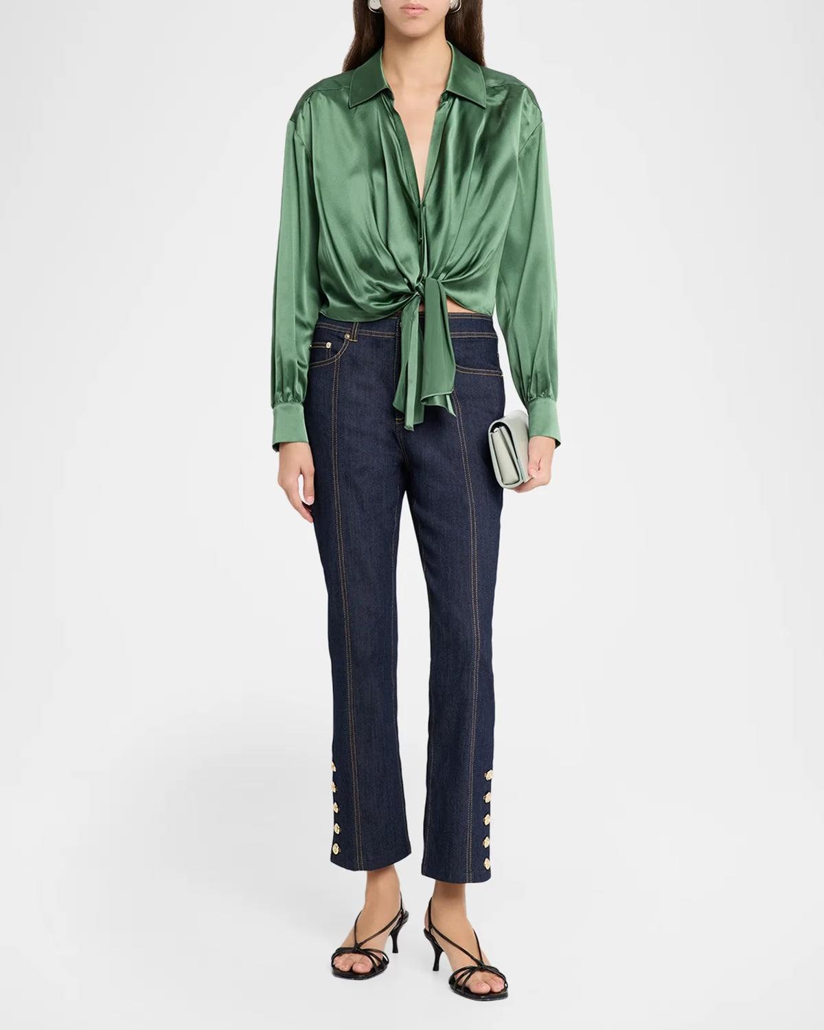 Ci13941 Green Tie Top