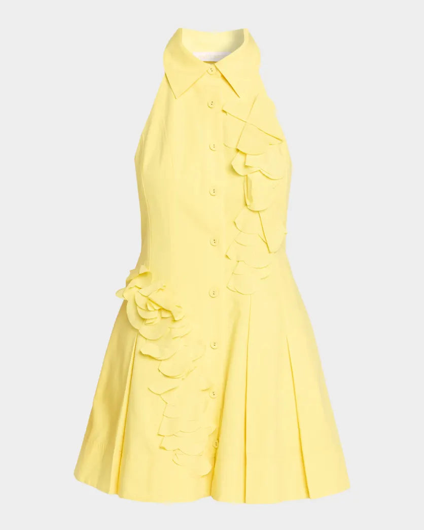 Ra3002 Yellow Floral Shirtdress