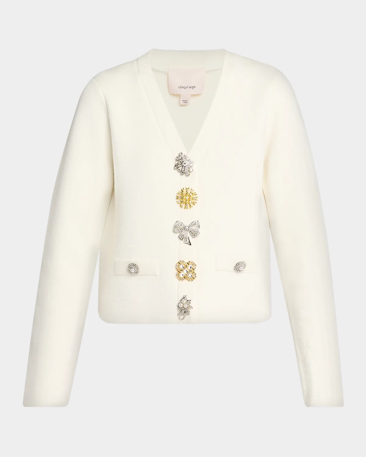 Ci13357 Embellished Button Cardigan