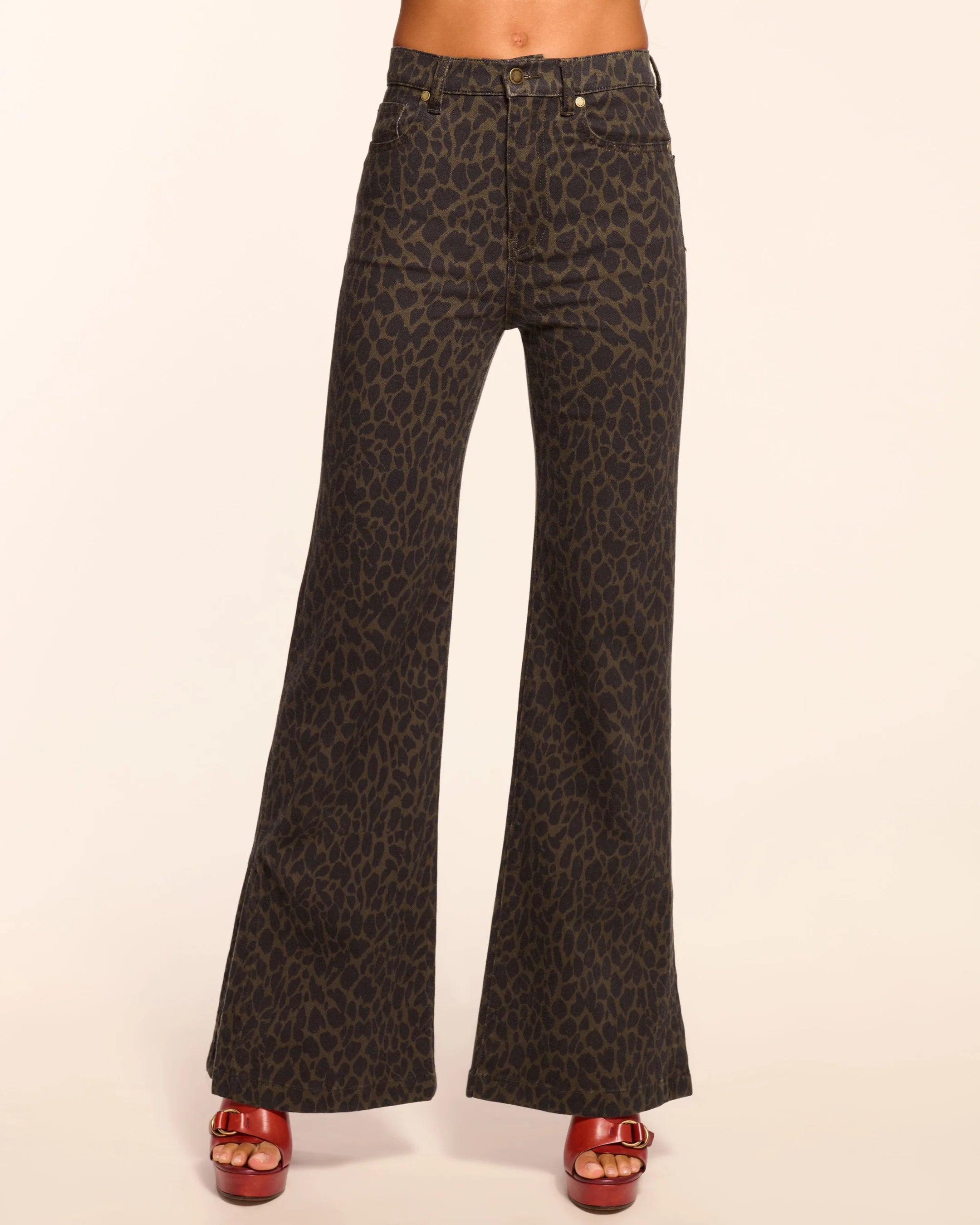 Raa5004 Tyra Wide Leg - Olive Cheetah