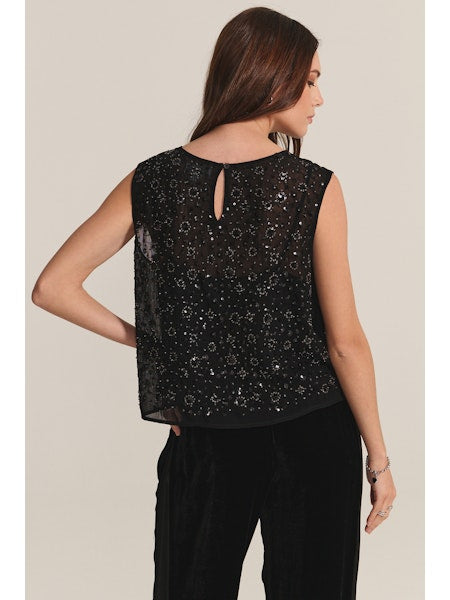 Veserena Black Sequin Tank