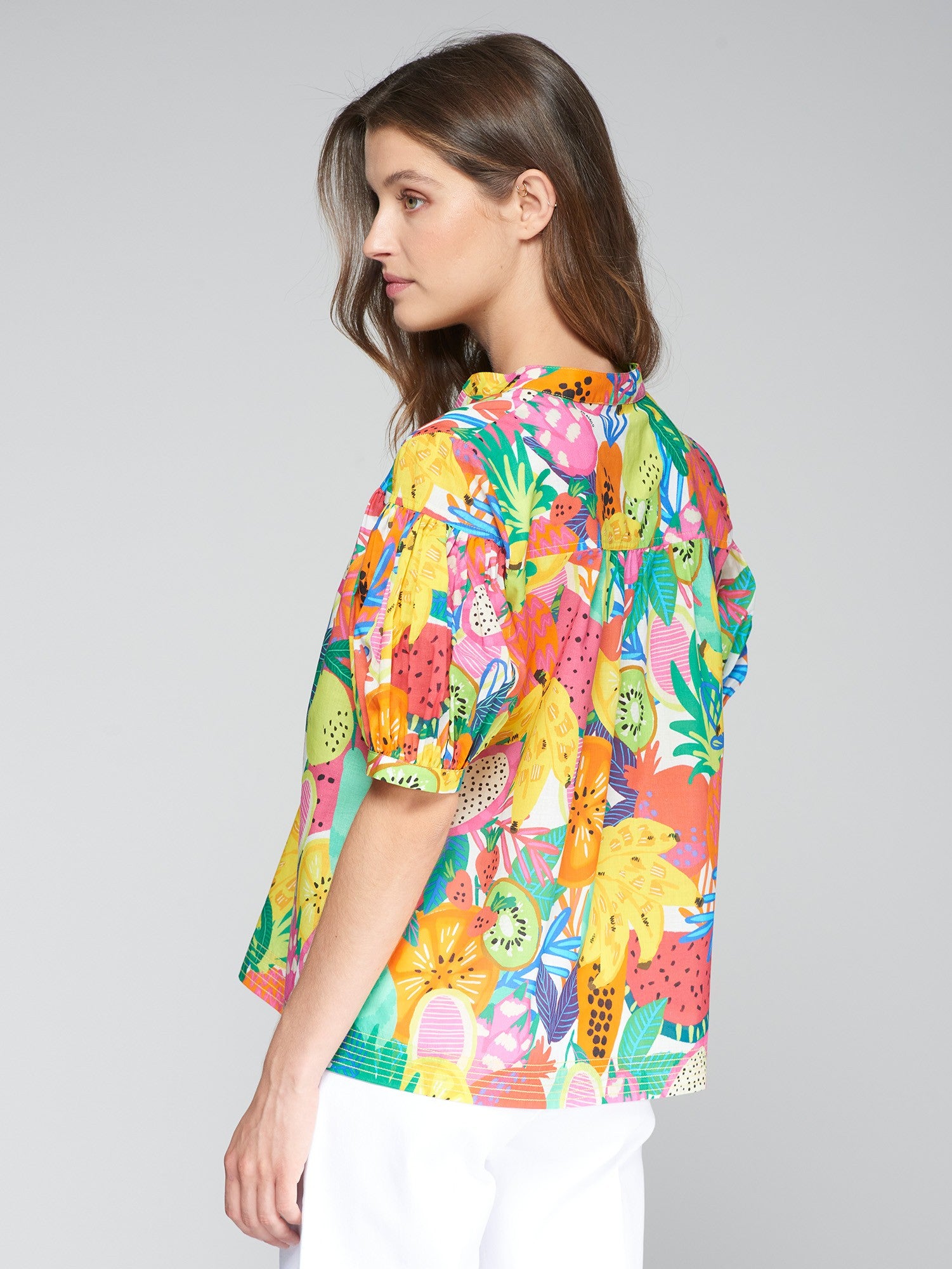 Vi32383 Villagallo Printed Fruit Blouse
