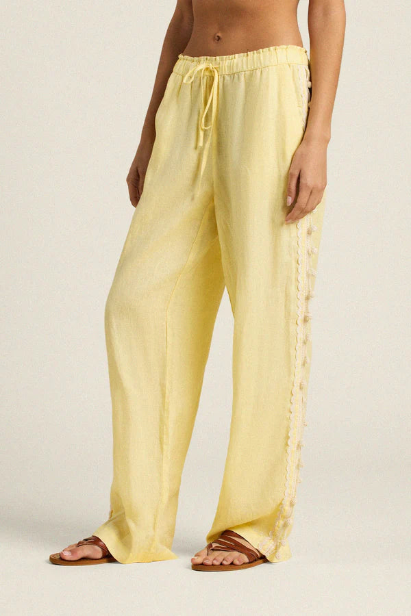 Tr1401 Yellow Pom Pom Pant