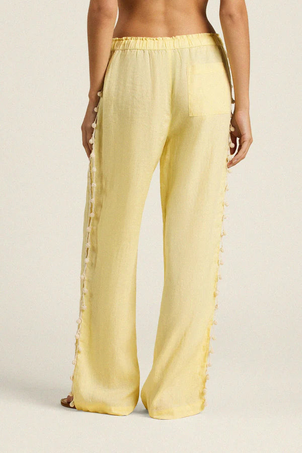 Tr1401 Yellow Pom Pom Pant