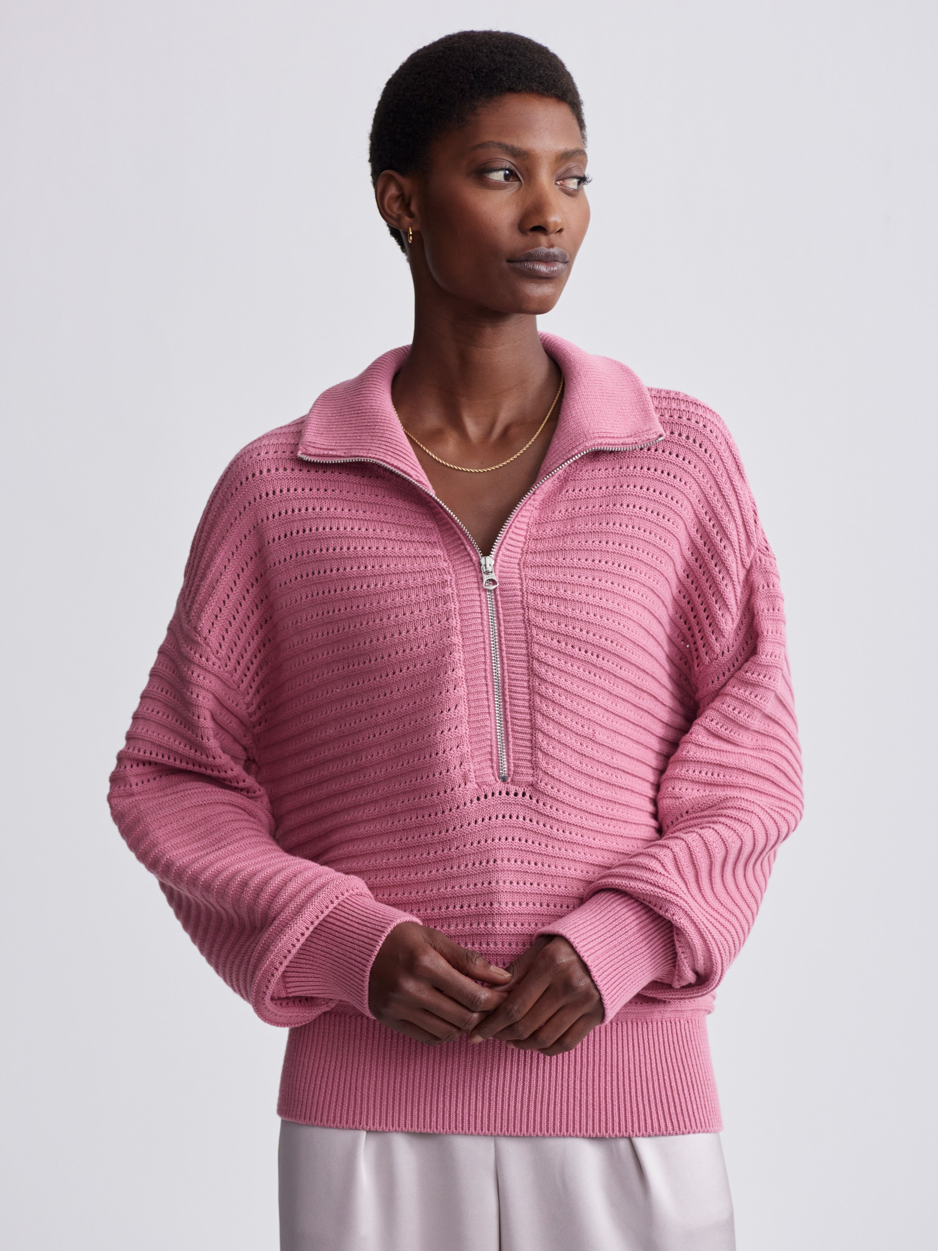 Va01794 Peony Half Zip Sweatshirt