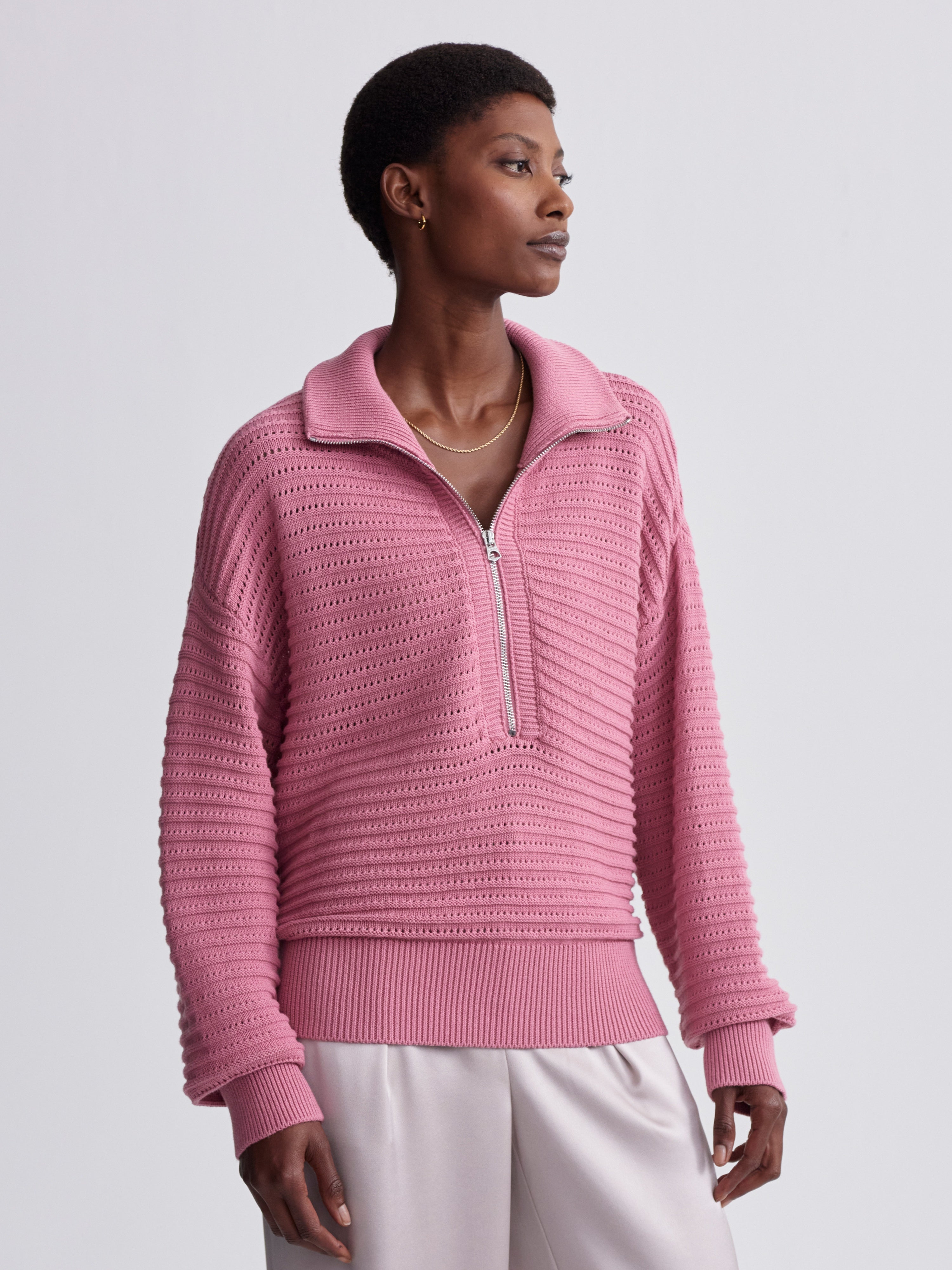 Va01794 Peony Half Zip Sweatshirt