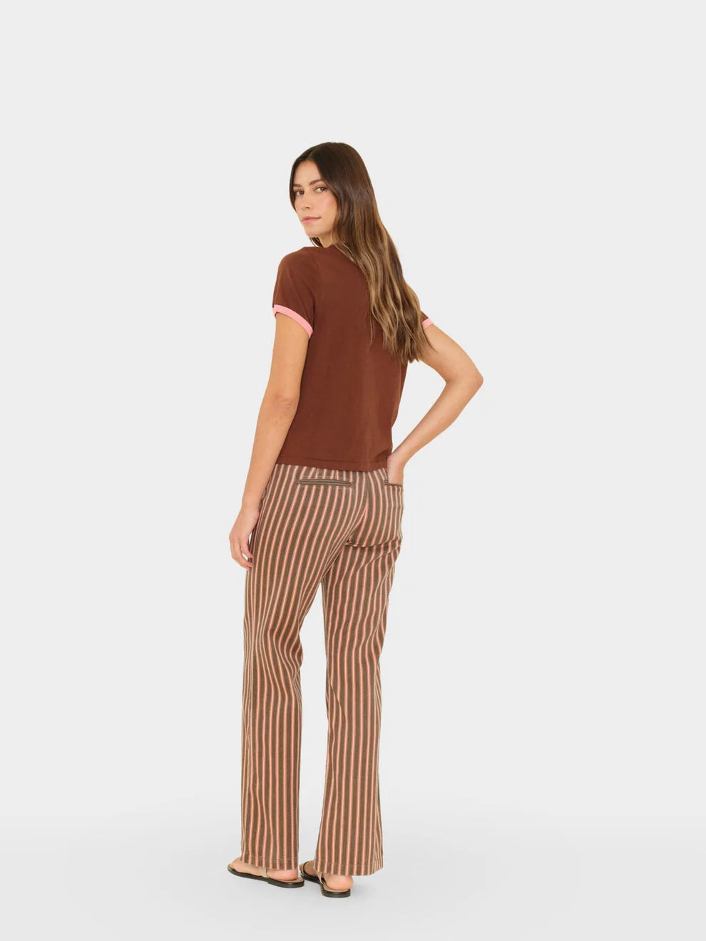 Xixd047 Rose Stripe Pants