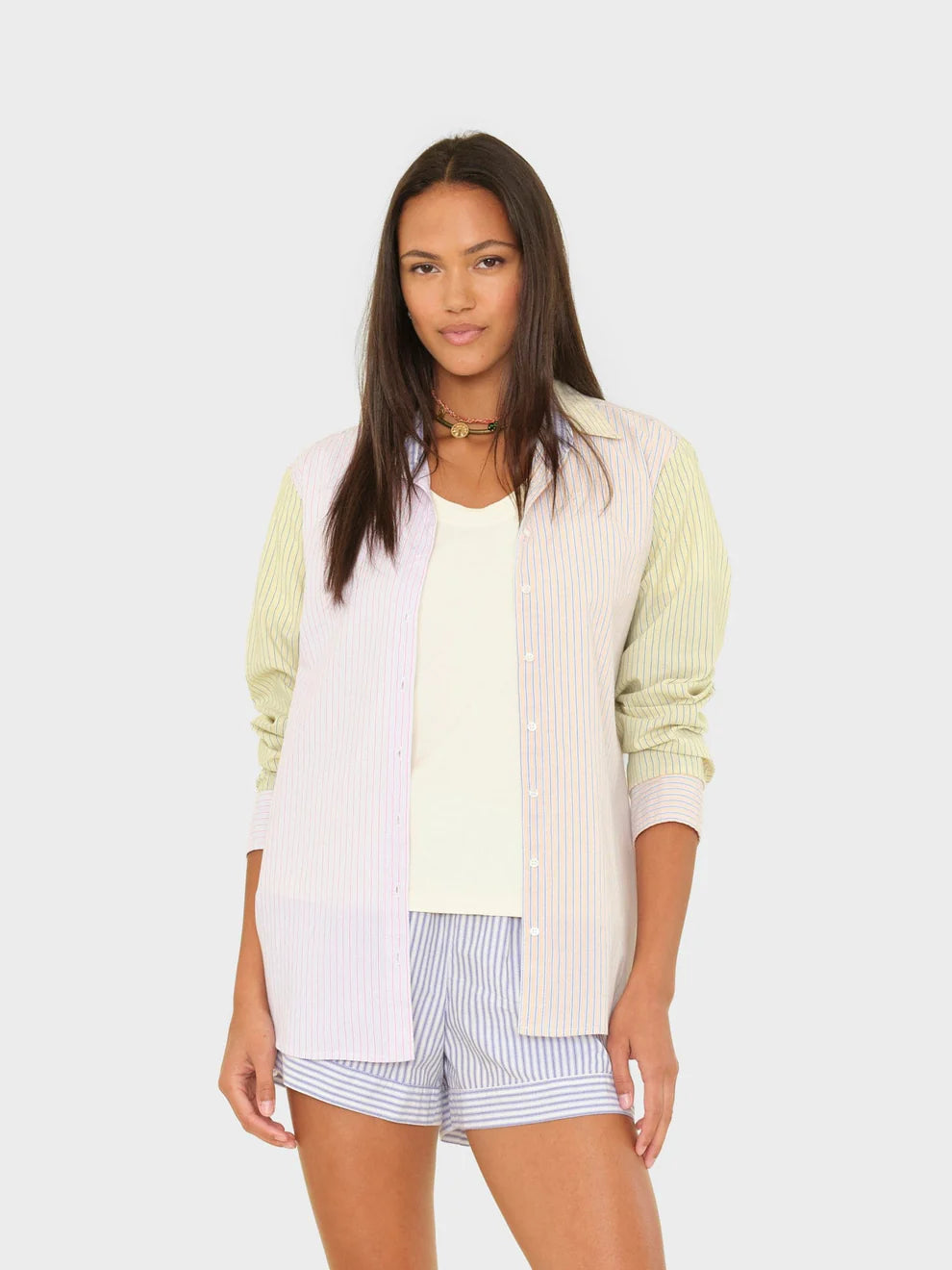Xixs049 Mixed Stripe Shirt