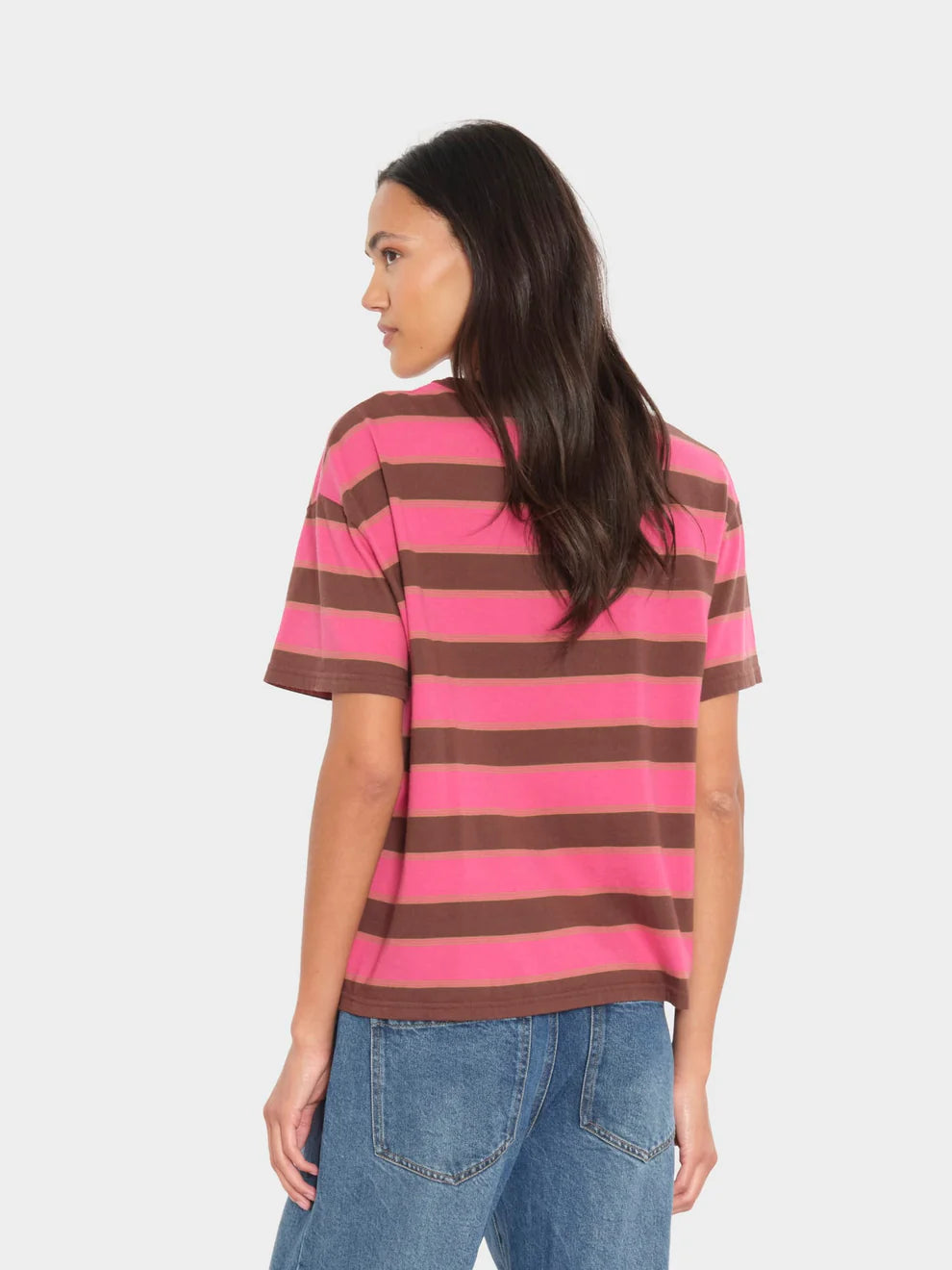 Xix047 Chocolate Cherry Striped Tee