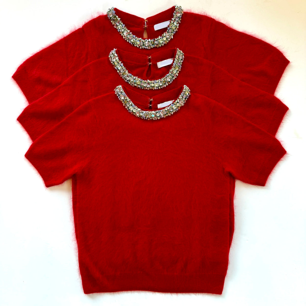Pl3730 Jeweled Cashmere Top - Red