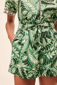 Subanny Green Tropical Shorts