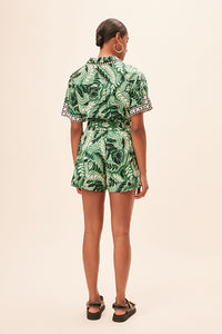 Subanny Green Tropical Shorts