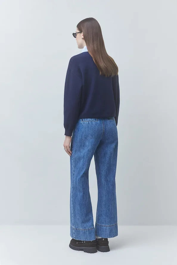 Sun1146 Two Tone Polo Sweater
