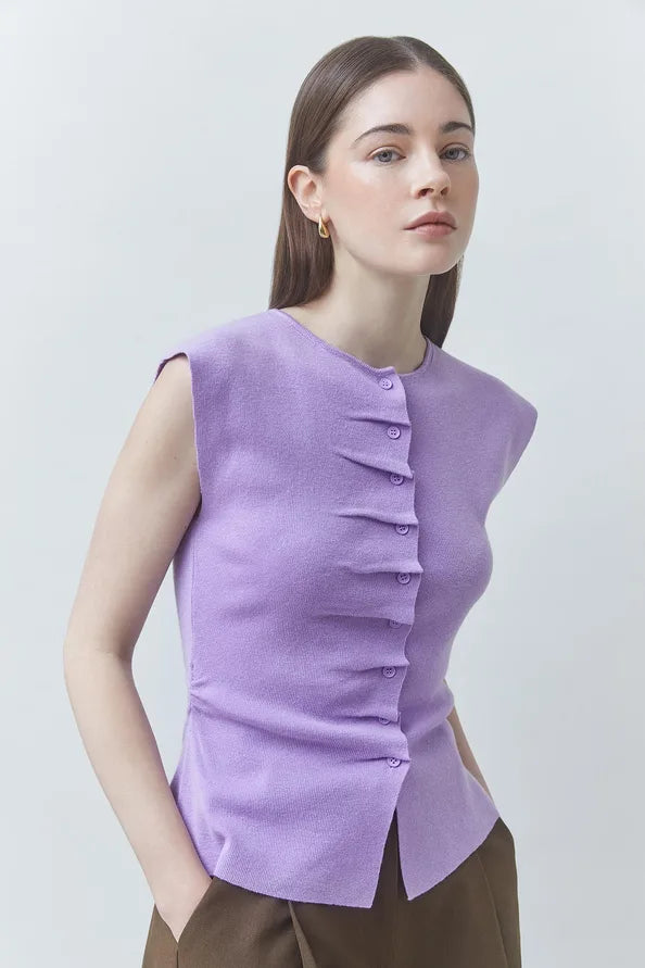 Sun1219 Purple Sleeveless Sweater