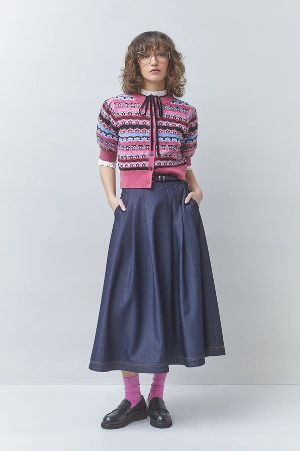 Sun2046 Rose Striped Cardigan