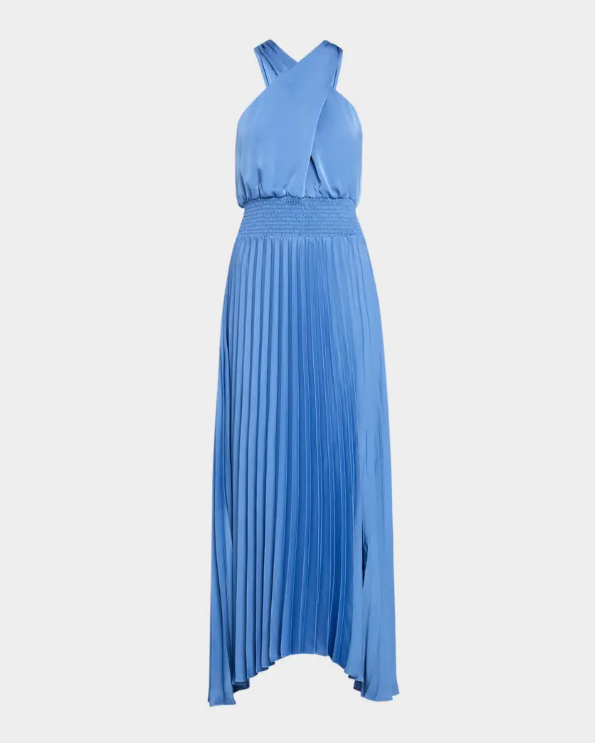 Raa3010 Blue Halter Maxi Dress