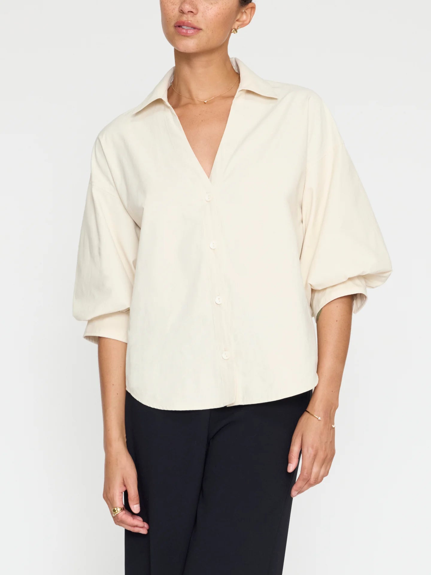 Brjcp4219 Bone Poplin Top