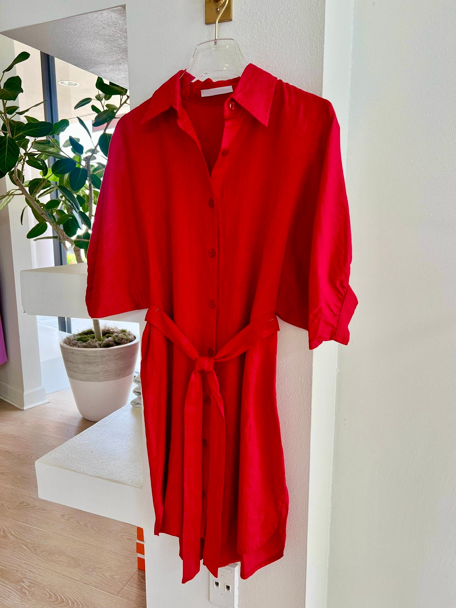 Ph3144 Cherry Linen Dress