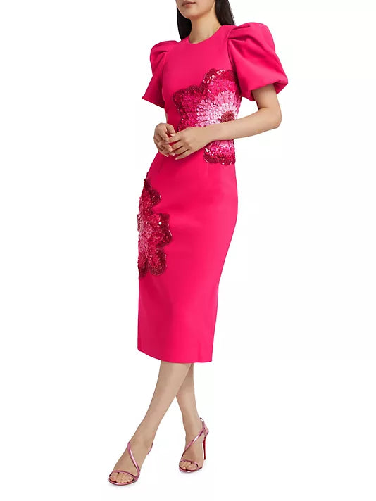 Re1627 Raspberry Midi Dress