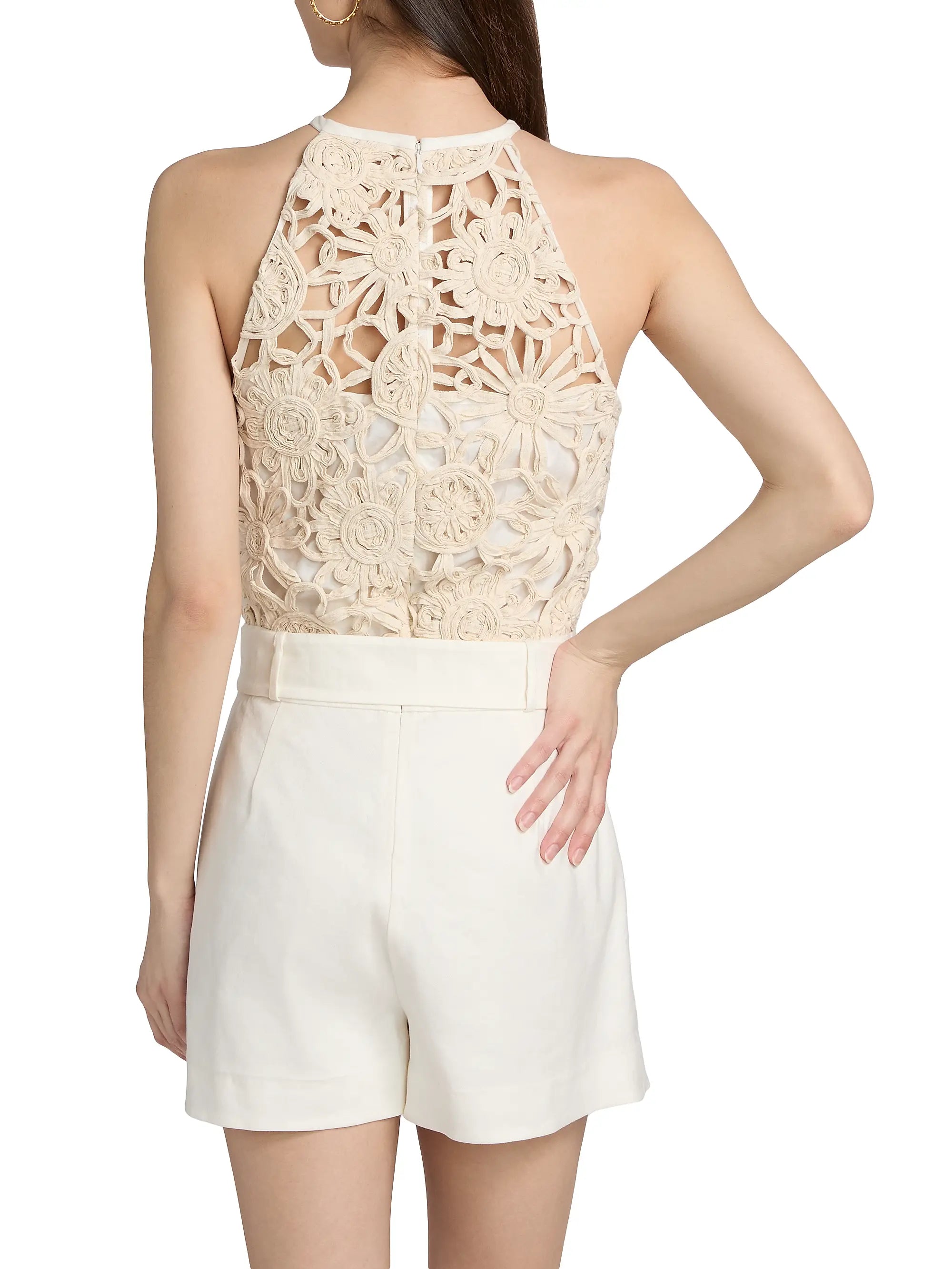 Ra5018 Textured Halter Romper