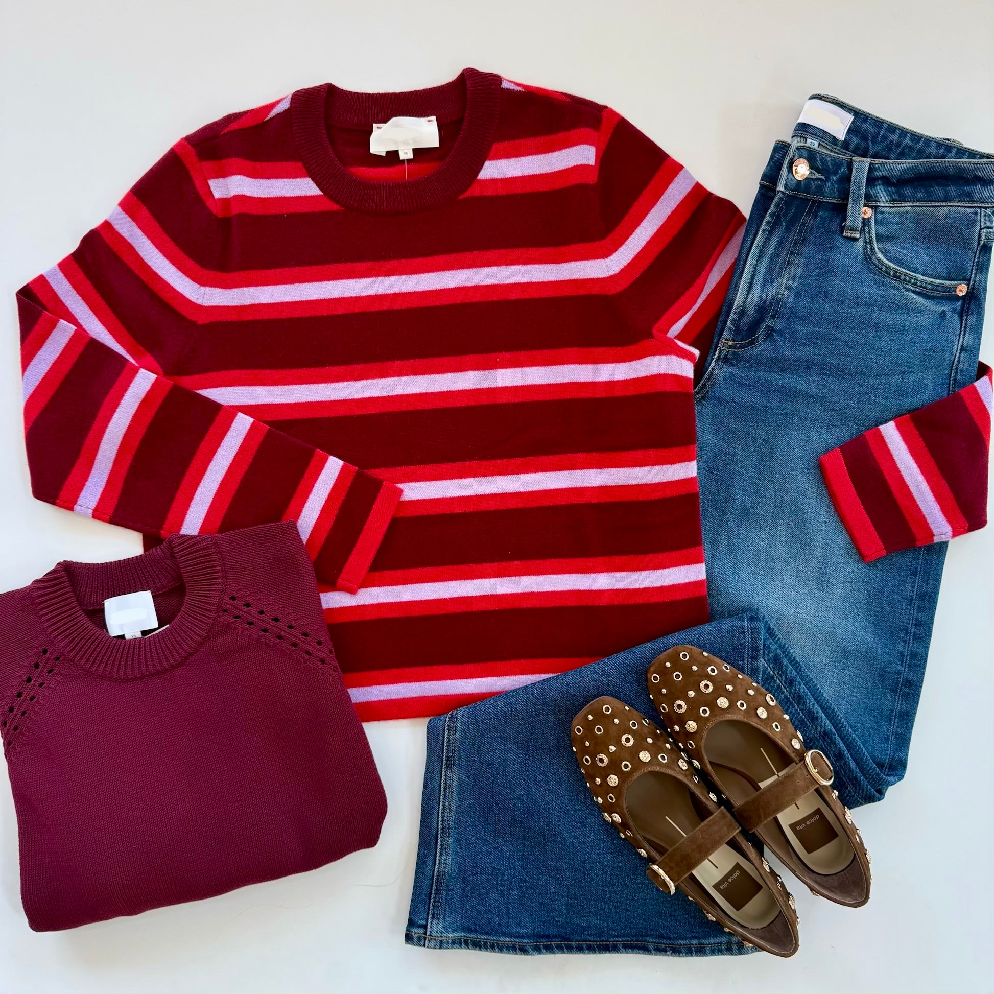 Xix046 Red Stripe Sweater