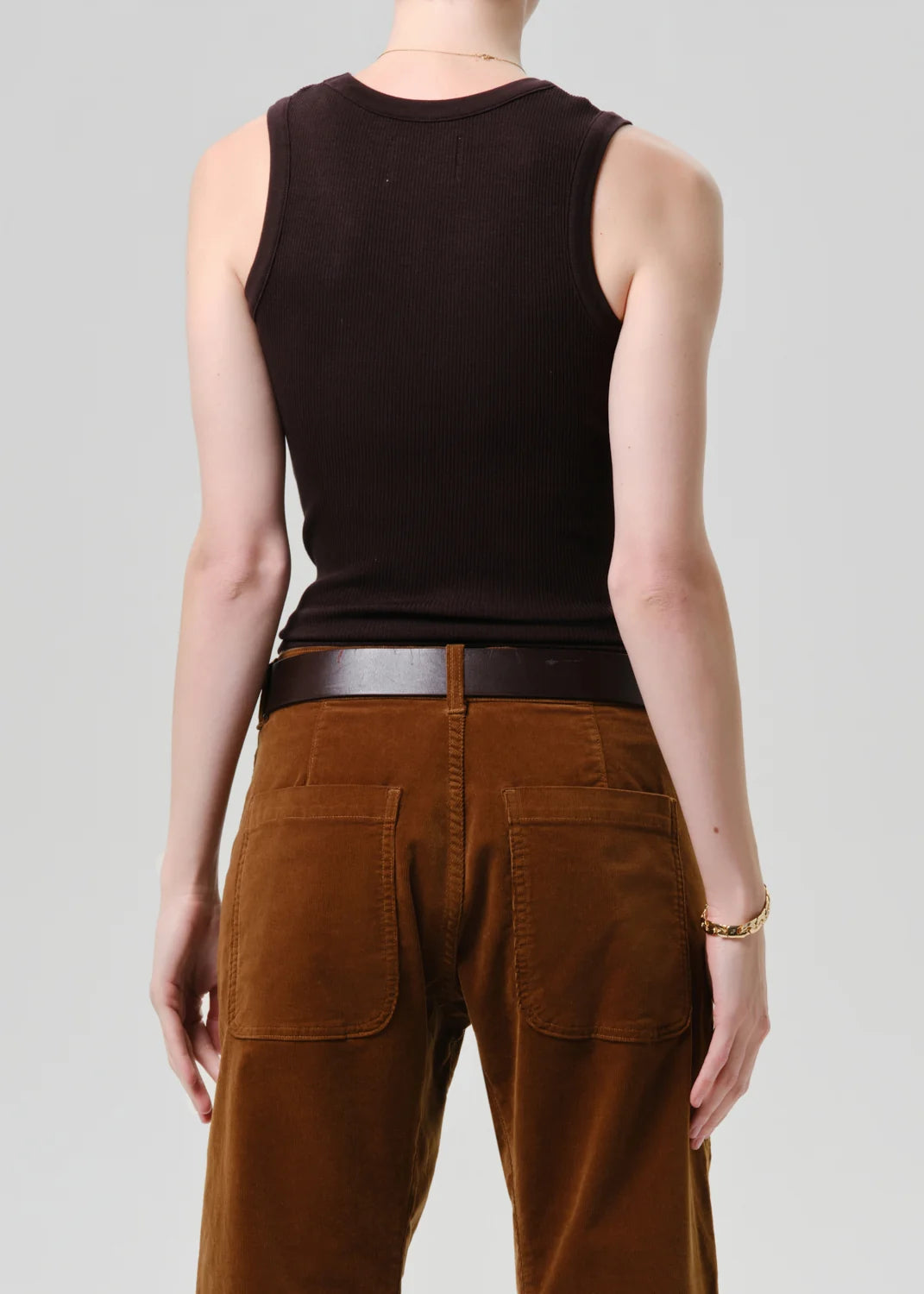Ci9510 Chocolate Ribbed Tank