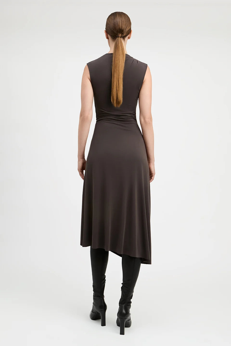 De5914 Modal Jersey Faux Wrap Dress